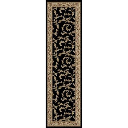 CONCORD GLOBAL TRADING Runner Rug, 2 ft. 3 in. x 7 ft. 7 in. Jewel Veronica - Black 43932